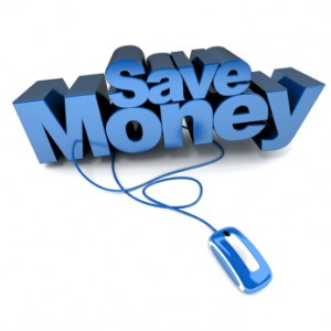 Save Money online in blue